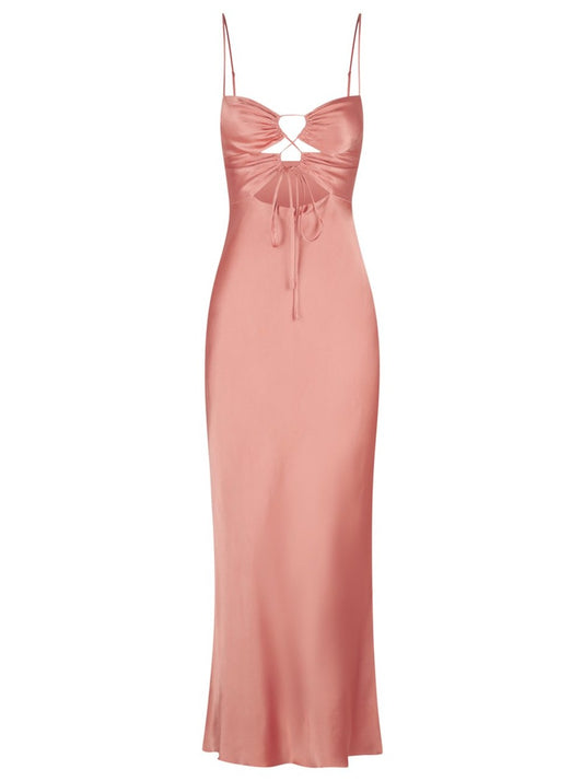 Shona Joy Eloise Lace Up Midi Dress in Antique Rose Coco & Lola Shona Joy Eloise Lace Up Midi Dress in Antique Rose Coco & Lola