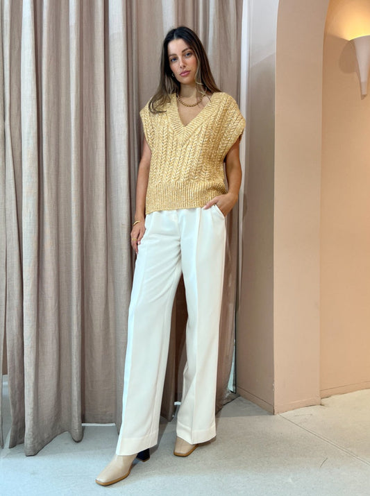 Shona Joy Siqueira Relaxed Vest in Taffy/Cream