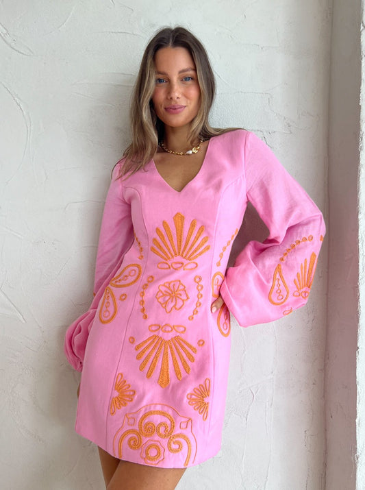 Significant Other Seren Mini Dress in Fuschia