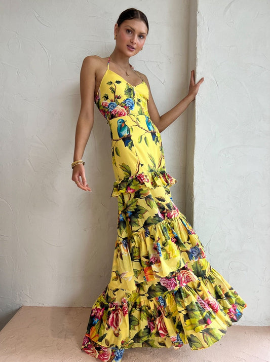 Sonya Florence Maxi Dress in Royal Botanica