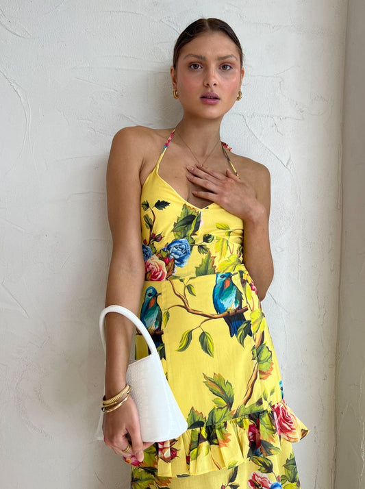 Sonya Florence Maxi Dress in Royal Botanica