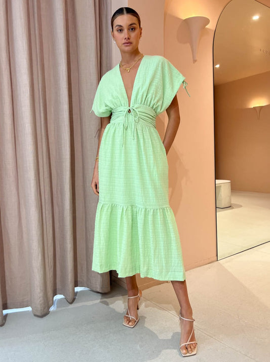 Sovere Lucid Midi Dress in Lime