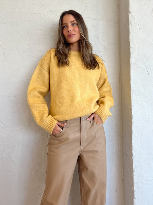 Sovere Asend Pu Pant in Praline