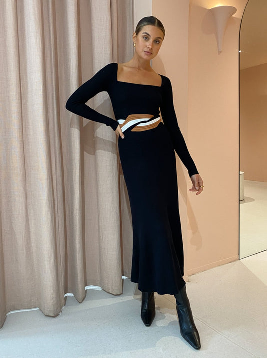 Sovere Inertia Knit Midi Dress in Black Coco & Lola Sovere Inertia Knit Midi Dress in Black Coco & Lola