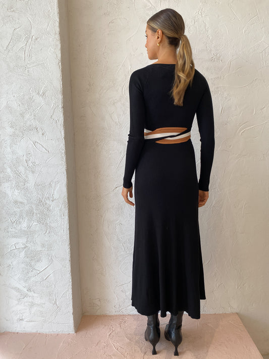 Sovere Inertia Knit Midi Dress in Black Coco & Lola Sovere Inertia Knit Midi Dress in Black Coco & Lola