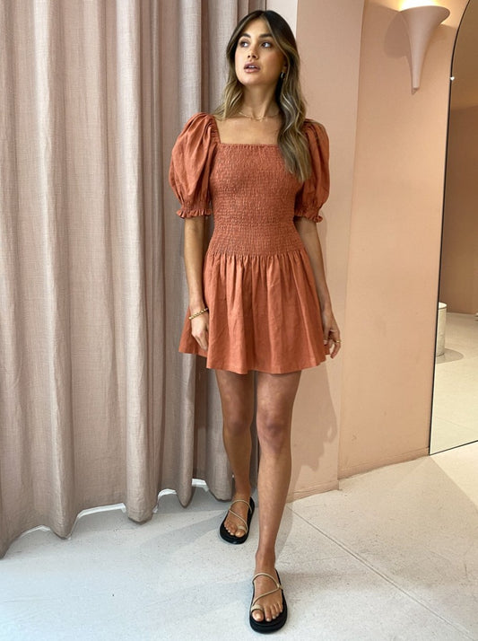 Sovere Bounty Mini Dress in Clay