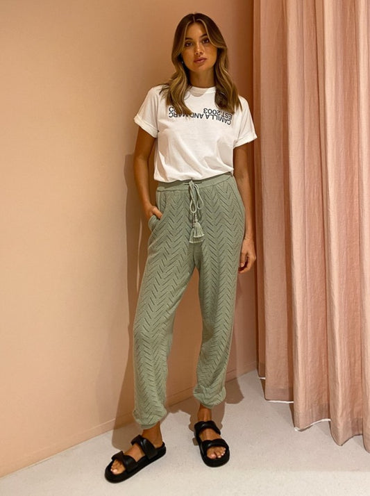 Steele Bruna Pants in Sage Pointelle