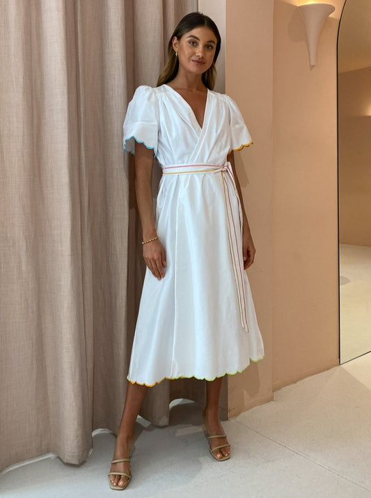 Steele Bridgitta Midi Dress in Rainbow Trim