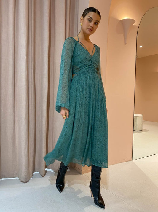 Suboo Stella Cut Out Maxi Dress in Green Paisley – Coco & Lola