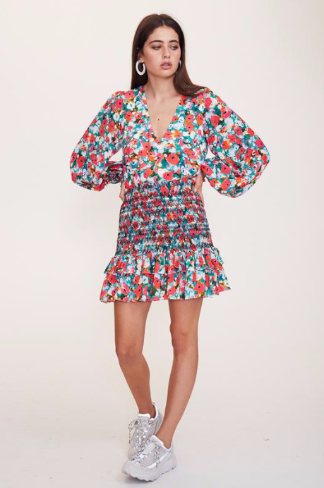 Vestire Little Havana L/S Mini Dress in Floral Print