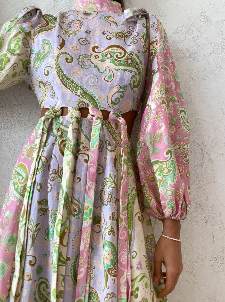 Alemais Marta Cutout Midi Dress in Multi – Coco & Lola