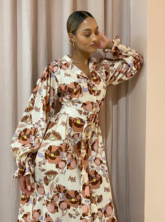 Ambra Maddalena Raphaella Dress in Floral Blush