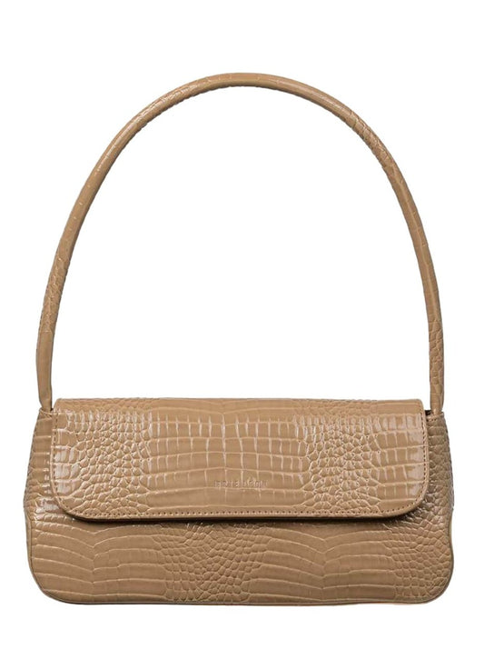 Brie Leon Camille Bag in Biscuit Baby Croc