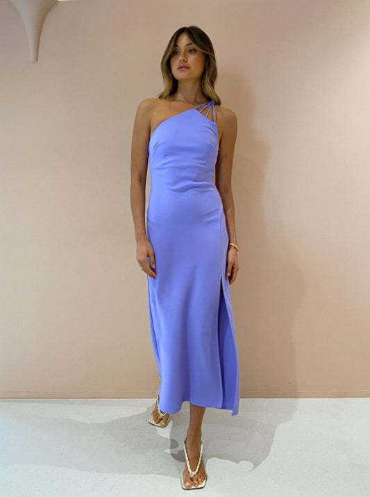 By Johnny Ariel Asymmetric Knot Dress in Violet