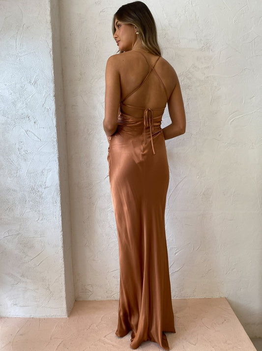 Shona Joy La Lune Lace Back Maxi Dress in Copper  Coco & Lola