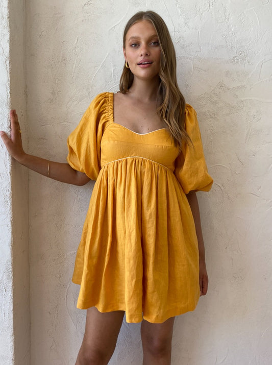Mon Renn Maya Mini Dress in Mango Sorbet