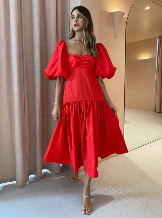 Steele Luna Dress in Scarlet