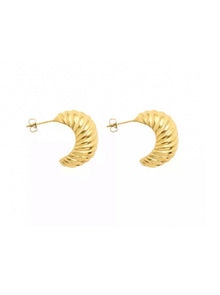 Porter Wave Croissant Earrings in Gold
